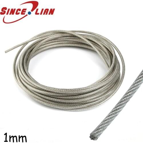 304 Stainless Steel 100 Meter Wire Cable Rope Soft Roll Wire Cable Rope 1MM Wire Rope With 0.8MM Stainless Steel Cable