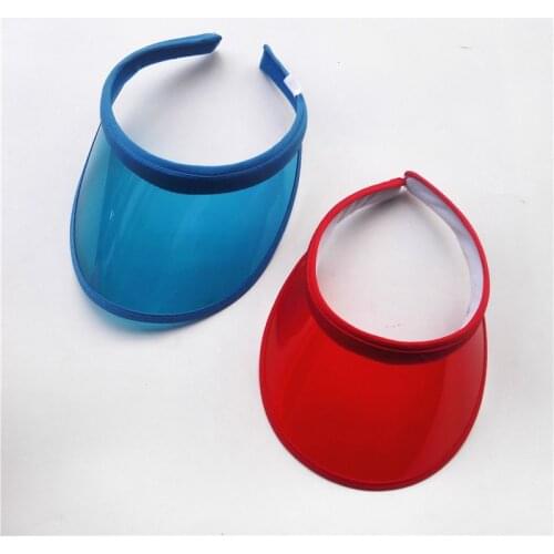 Summer Fashion Womens Pvc Plastic Sun Visor Caps New Adult UV Protective Cycling Beach Casquette Gorros For Travel Topless hat