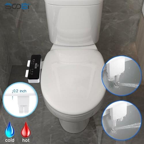 SOOSI Ultra-thin Toilet Seat Attachment Self-Controlled Water Pressure Brass Interface Non-electric Control Panel Self-Cleaning