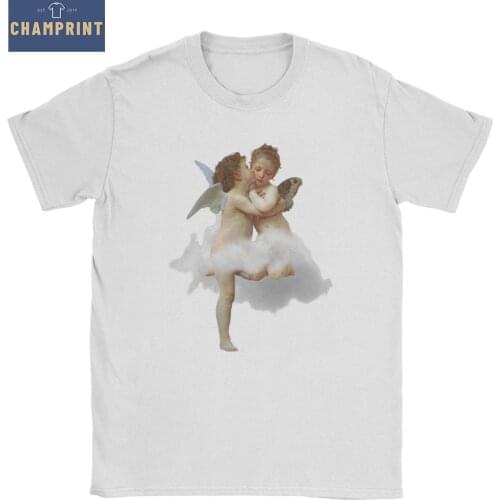 Mens Angel Kawaii Cherubs T Shirts 100% Cotton Tops Novelty Short Sleeve Round Neck Tees 6XL T-Shirts
