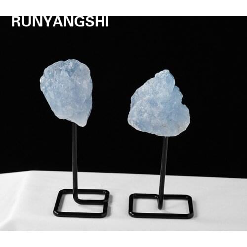 Natural Crystal Unpolished Rough Blue celestite Crystal mineral energy gem collection Home decoration