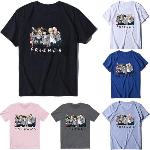 New My Hero Academia Anime Men and Women T-shirt Friends Letters Cartoon Short-sleeved Boy Girl Top XS-XXXXL Soft Clothes