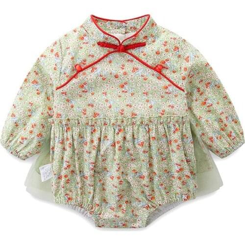 Autumn 2021 baby Printed Girl Romper new born baby clothes