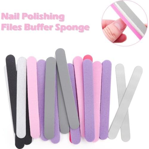 5pcs Nail Files Double Side Sponge Polisher Sanding Buffer Block for Gel Nails Pedicure Polishing Beauty Care Manicure Tools
