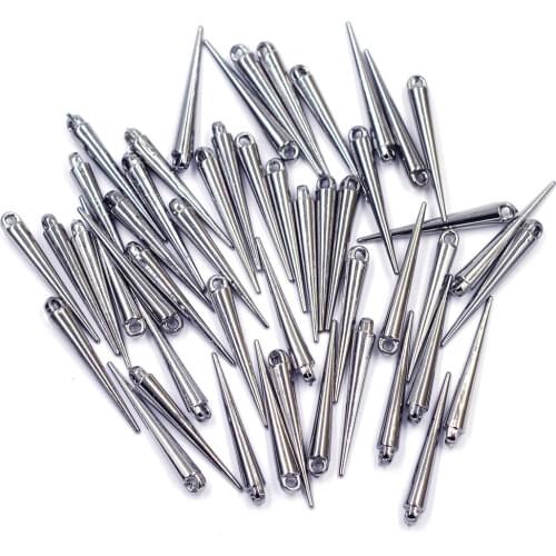 50Pcs Pendants Rivets Punk Studs And Spikes Earrings Cone Acrylic Tear Gunmetal Jewelry DIY Making Finding Charms 34x5mm