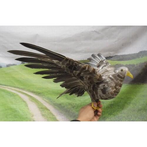 About 30x50cm feathers dove bird,Handmade model,polyethylene& gray feathers spreading wings bird decoration toy Xmas gift w3964