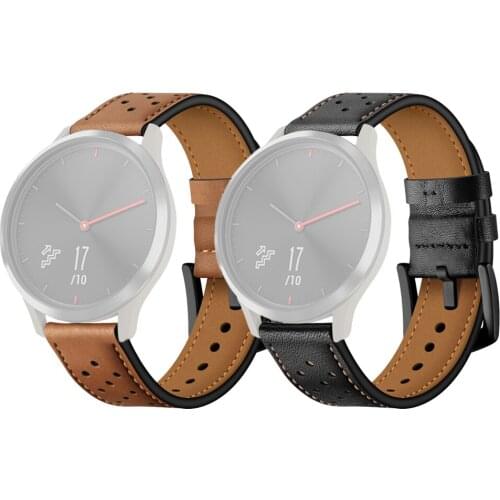 Watch Strap For Garmin Vivoactive 3 First Layer Leather Wristband Intelligent Wearable Accessories Printed Silicone Watch Strap
