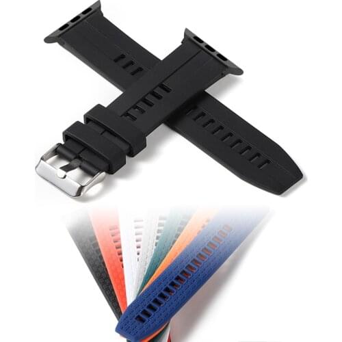 Sport Silicone Watch Band for Apple Watch 42mm 44mm Bracelet for Apple Watch Series 5 Band 40mm Strap Iwatch 6 4 3 SE Wristband