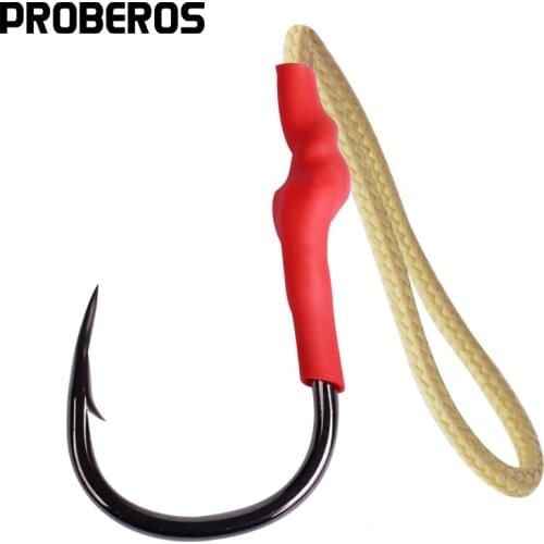 PROBEROS Fish Hook High-carbon Steel Hooks Assist Bait Fishing Hooks with PE Line Jig Big Fishing Hooks Lure Fishing Pesca