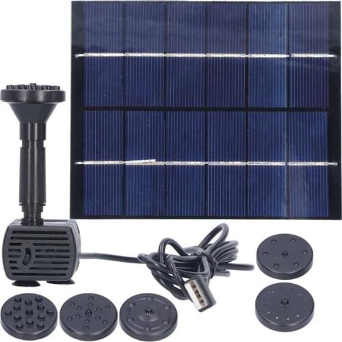 2W Garden Solar Power Fountain Water Pump With Solar Panel Kit IP65 Waterproof For Outdoor Landscape Pond Decoration