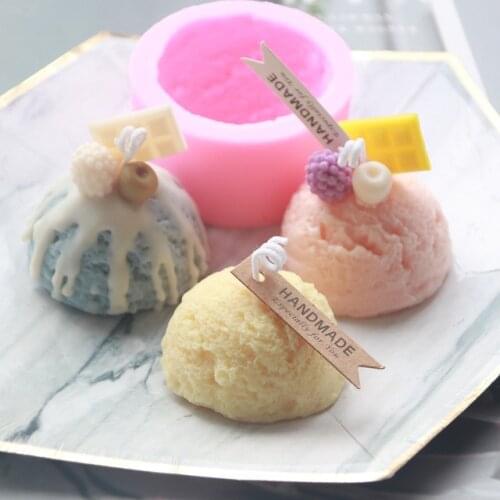 Ice Cream Shape Candle Silicone Mold for DIY Ice-cream Handmade Ornaments Plaster Chocolate Candle Soap Mould
