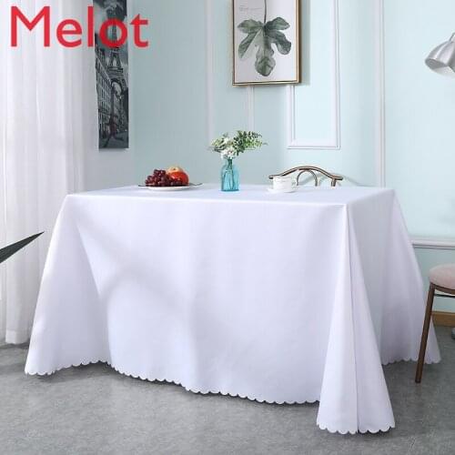 White Satin Tablecloth Rectangular Wedding Party Decoration Tablecloth Home Event Party Table Decoration