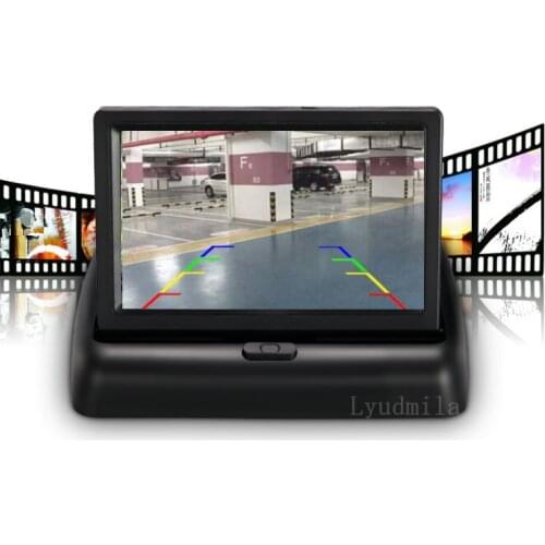 4.3 inch Foldable Car Monitor TFT LCD Display Back up Reverse Parking System for Car Rearview Camera Monitors NTSC PAL
