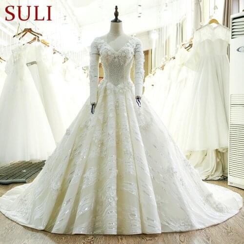 SL-117 High Quality Long Sleeve Lace Wedding Dress 2017