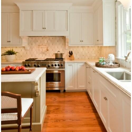 Modern Wood White Shaker Small Kitchen Cabinet Set Sample Pantry Unint With Sink