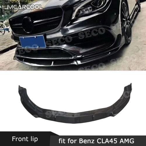 For W117 CLA Class Car Racing Carbon Fiber Front Bumper Lip Spoiler for Mercedes Benz CLA200 CLA250 CLA45 AMG B Style 2016-2018