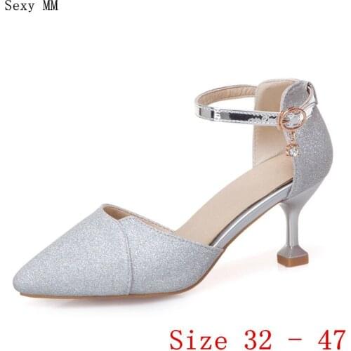 D'Orsay High Heels Women Pumps High Heel Shoes Stiletto Woman Kitten Heels Small Plus Size 31 32 33-40 41 42 43 44 45 46 47