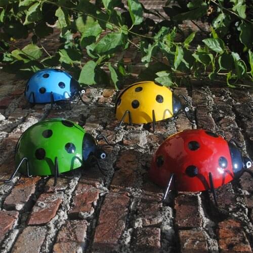 Gardern Decoration Outdoor Accessories Insects Kids Ladybug Statues Wall Sclptures Ladybird Jardin Mдля сада и огорода Jardim