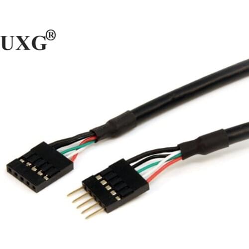 Internal 5Pin USB IDC motherboard connector, male to female extension cable, DuPont 2.54 5pin male to female computer case cable