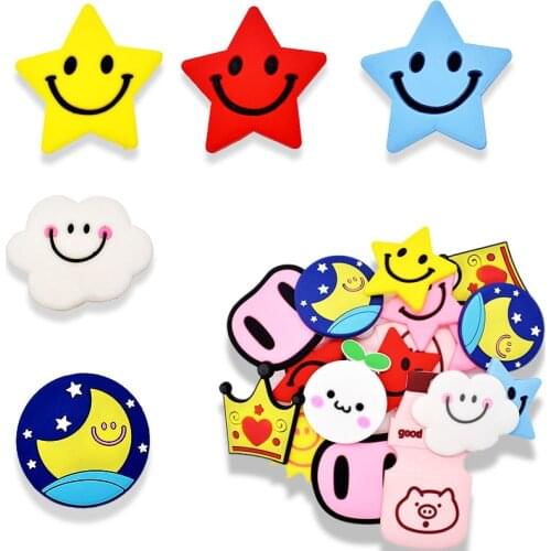 Hot Sales 10Pcs Big Size Stars/Crown Decor Accessories Flat Back Soft PVC DIY Phone Case Gadgets Charms Kids Gift