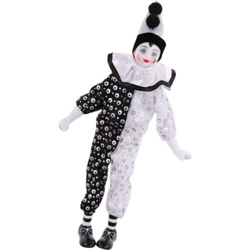 15 Inch Vintage Hanging Foot Clown Doll Harlequin Doll Circus