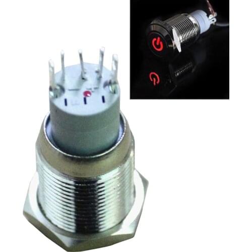 16mm 12V Car Red green blue yellow white LED Light Power Push Button Metal Toggle Switch Latching Sales
