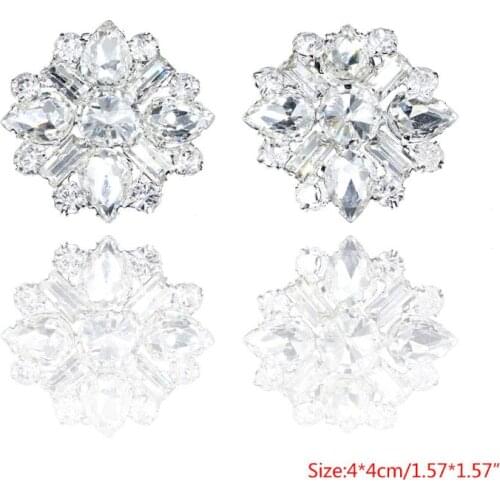 Q39C 2pcs Shoe Clip Wedding Shoes Decoration DIY Clothing Women High Heels Buckle Clips Rhinestone Fashion Decorative 5 Types