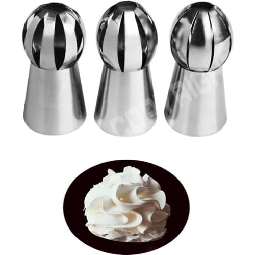 3PCS/LOT Hot Unique Design Russian Icing Piping Nozzles Cake Decoration Decor Tips Tool Sphere Ball Nozzles