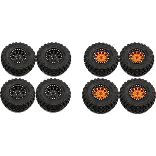 4Pcs 2.2Inch Beadlock Wheel Rim Tires Set for 1/10 RC Crawler Car Axial SCX10 RR10 Wraith 90048 Traxxas TRX4