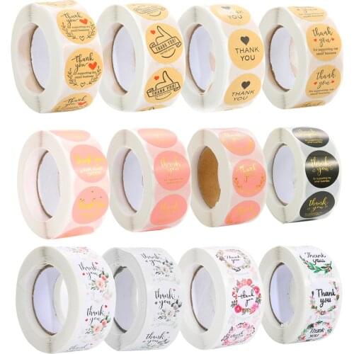 500pcs Gift Sealing Stickers Thank you Love Design Diary Scrapbooking Stickers Festival Birthday Party Gift Decorations Labels
