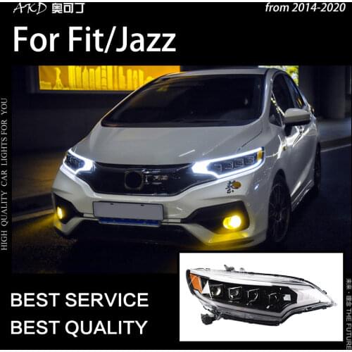AKD Car Styling Head Lamp for Jazz Fit LED Headlight 2014-2018 Turn Signal LED DRL Double Lens Hid Bi Xenon Auto Accessories