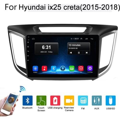 For Hyundai creta ix25 2 din Car Radio Multimedia Video Player Navigation GPS Android 10.1 Autoradio Mirror Link Bluetooth Tou