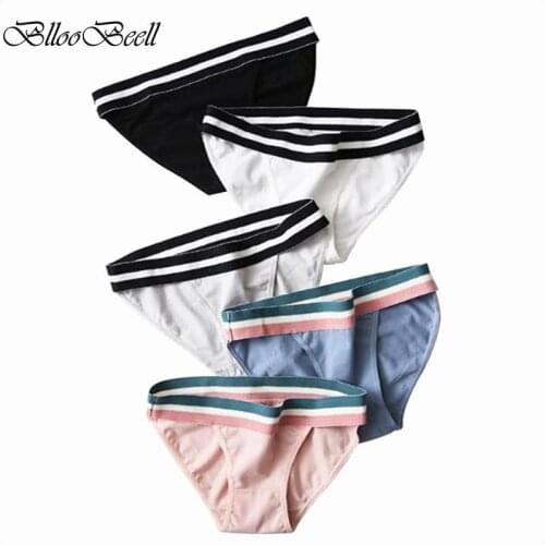 BllooBeell Cotton Underwear Sexy Panties for Women Wide Belt Girls Briefs Low Rise Womens Panties Female Lingerie Underpants