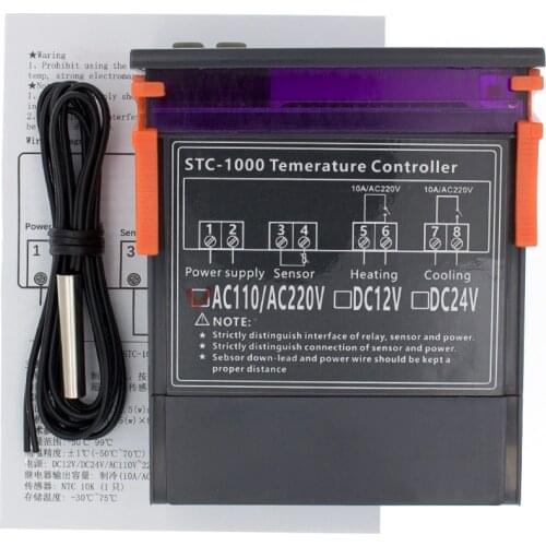Digital Temperature Controller Thermostat Thermoregulator incubator Relay LED 10A Heating Cooling STC-1000 STC 1000 12V 24V 220V