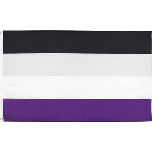 Cheap 90x150cm LGBT Ace Community Nonsexuality Asexuality Asexual Pride Flag 3x5ft 100/200/500/1000 Pcs Polyester Printed