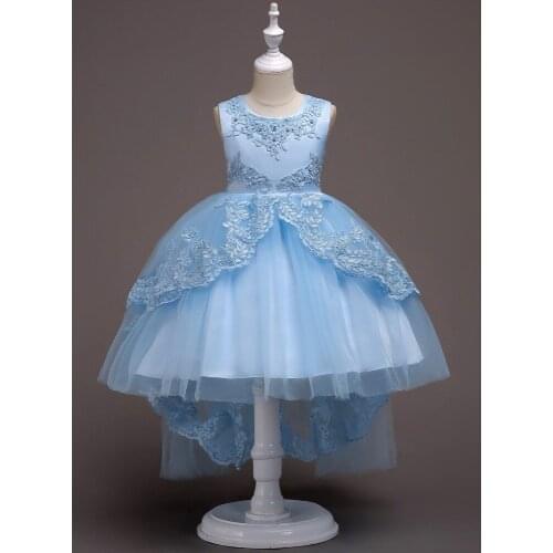 Childrens Tuxedo Dress Girls Swallow Tail Mesh Wedding Long Prom Dress Kids Summer Light Dresses For Girls