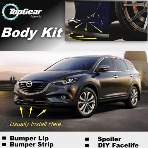For Mazda CX-9 CX 9 CX9 Bumper Lip / Front Spoiler Deflector For TG Friends Car View Tuning / Body Kit / Strip Skirt