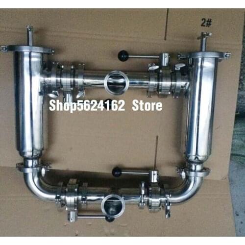 Duplex Strainer 304 Stainless Steel Food Grade Right Angle Duplex Filter Liquid Water Oil Filter