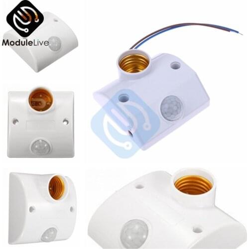 E27 AC 220v 50/60HZ 5LUX Motion Sensing Switch Infrared Motion Sensor Automatic Light Lamp Holder Switch White Delay time 30S