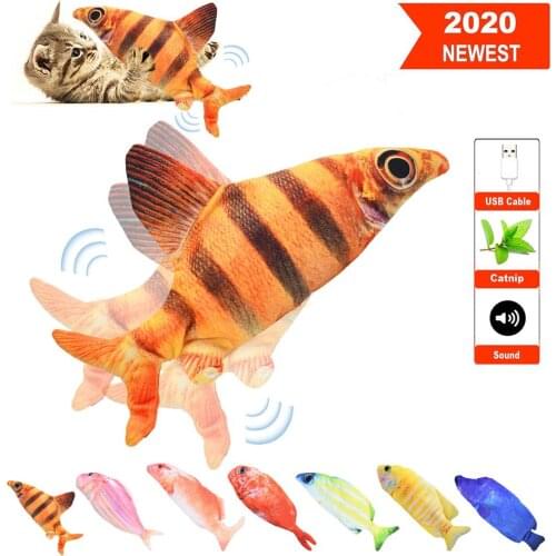 Electronic Pet Cat Toy USB Charging Moving Fish Toy for Cats Dancing Wiggle Fish Catnip Toys for Dog Cat Chewing Playing Biting