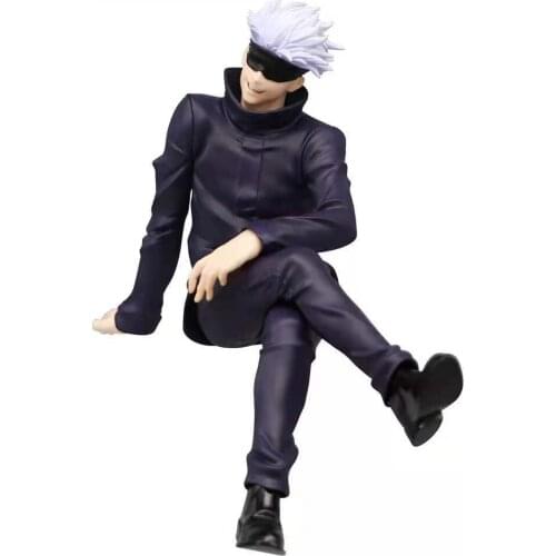 New Jujutsu Kaisen Gojo Satoru Sitting PVC Action Figures 130mm Jujutsu Kaisen Anime Figurine Figuras Toys Doll