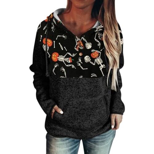 Halloween Printed Hoodies Sweatshirts Women Gothic Clothes Korean Fashion Hooded Long Sleeve Tracksuit Hoody Blouse Sudaderas