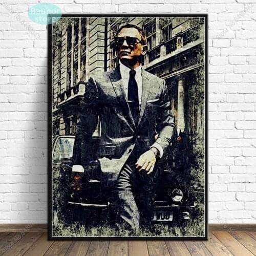 Art Poster James Bond 007 Movie Actor Posters and Prints Wall Art Decoration Canvas Painting Kids Room Home art decor