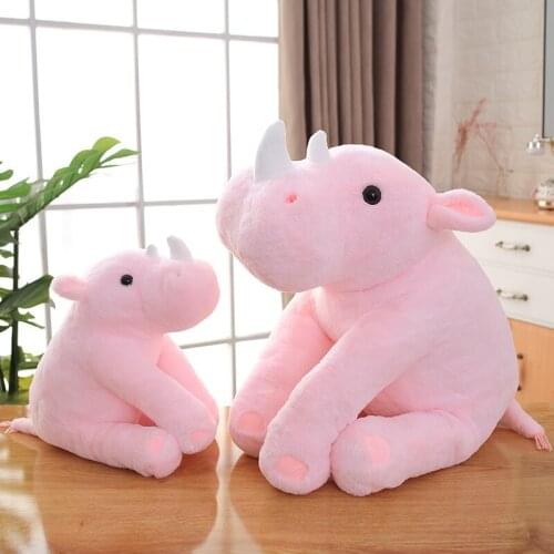40/60cm Cute cow plush toy rhinoceros animal doll children sleeping comfort toy birthday gift