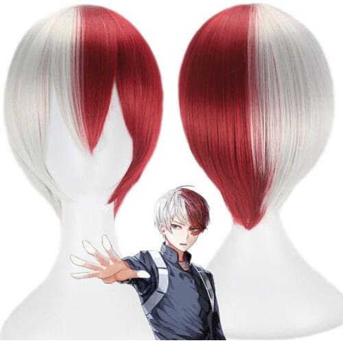 Cosplay Anime Prop Wig Hair Demon Slayer: Kimetsu No Yaiba Kamado Tanjirou Kimono Gothic Uniform Costume Halloween Suit