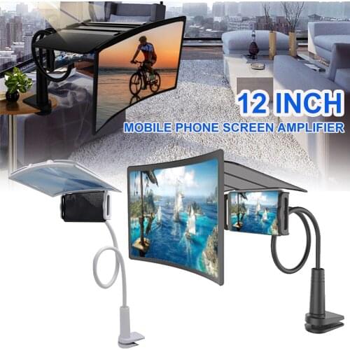 12 inch Universal HD Movie Mobile Phone Screen Magnifier Magnifying Video Amplifier Projector Bracket Desktop Holder Enlarger