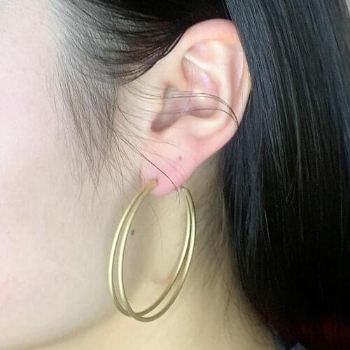 Fancyin Circle Hoop Gold Polished Earrings for Women and Girls
