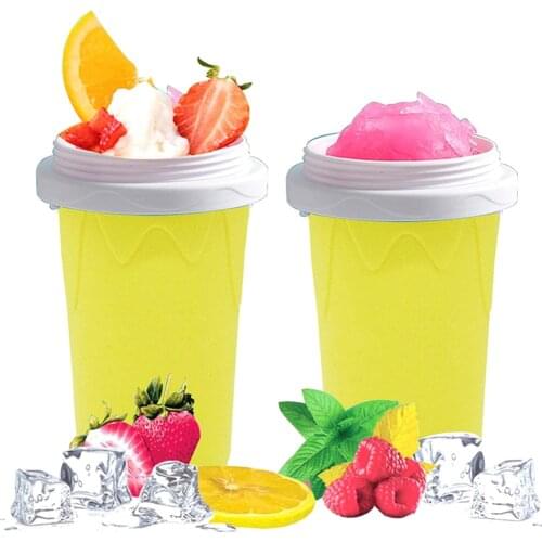 Summer Quick Frozen Ice Maker Cup Double Layer Squeeze Cup Ice Cream Magic Slushy Maker for Homemade Fruit Juice Milkshake
