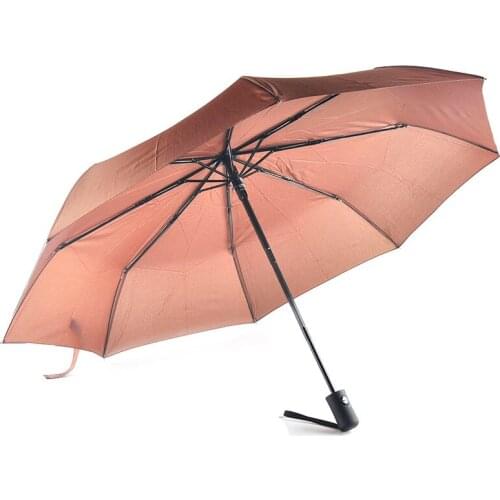 Fashion Fully Automatic Three Folding Umbrella Paraguas Windproof Craft 190T Rainy Foldable Pockets Umbrellas Fit Adults Kids
