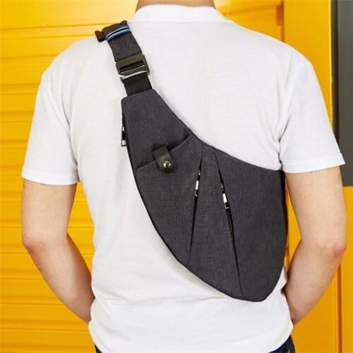 DIENQI Simple Chest Pack for Men Close-fitting Anti Theft Sling Belt Crossbody Holster Waterproof Personal Pocket Bags Chest Bag